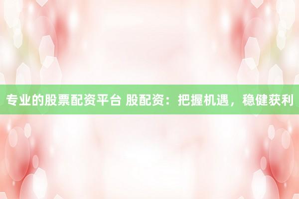 专业的股票配资平台 股配资：把握机遇，稳健获利