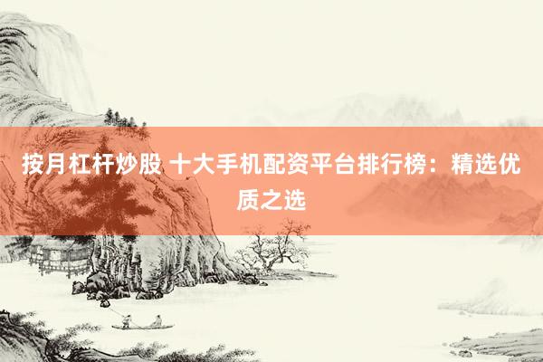 按月杠杆炒股 十大手机配资平台排行榜：精选优质之选