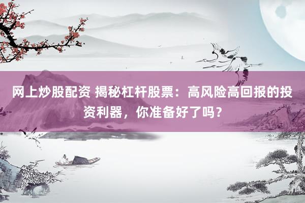 网上炒股配资 揭秘杠杆股票：高风险高回报的投资利器，你准备好了吗？