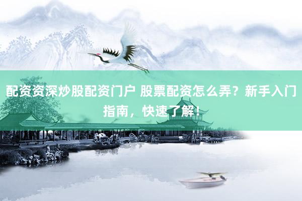配资资深炒股配资门户 股票配资怎么弄？新手入门指南，快速了解！