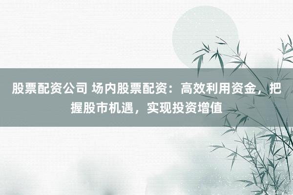 股票配资公司 场内股票配资：高效利用资金，把握股市机遇，实现投资增值