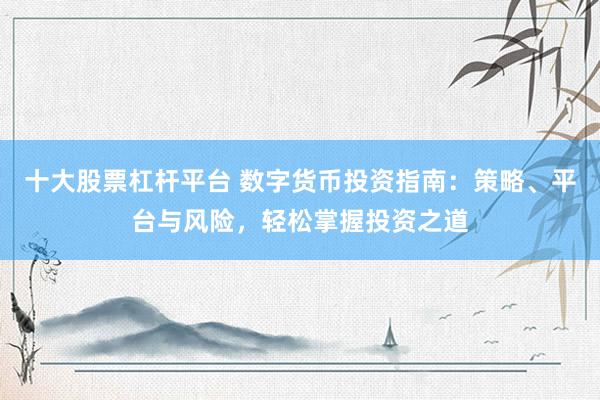 十大股票杠杆平台 数字货币投资指南：策略、平台与风险，轻松掌握投资之道