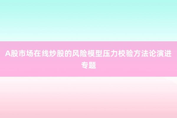 A股市场在线炒股的风险模型压力校验方法论演进专题