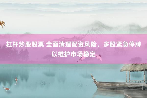 杠杆炒股股票 全面清理配资风险,多股紧急停牌以维护市场稳定
