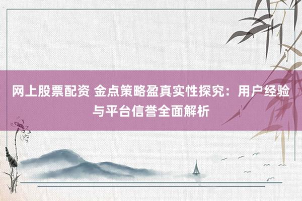 网上股票配资 金点策略盈真实性探究：用户经验与平台信誉全面解析