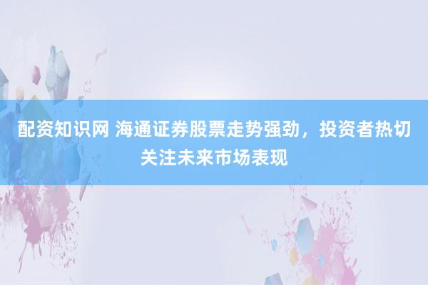 配资知识网 海通证券股票走势强劲，投资者热切关注未来市场表现